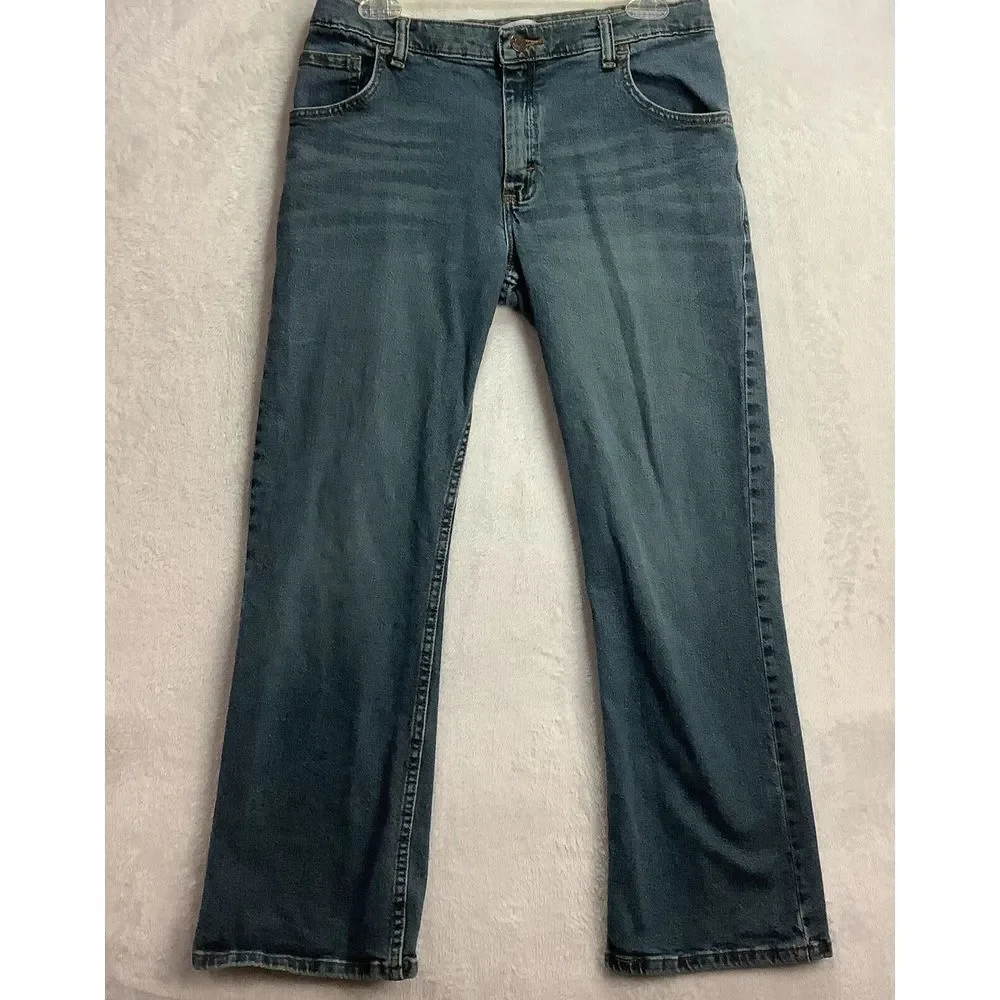 WRANGLER Boys Youth Size 16 Husky Classic Boot Adjustable Waist Blue Jeans
